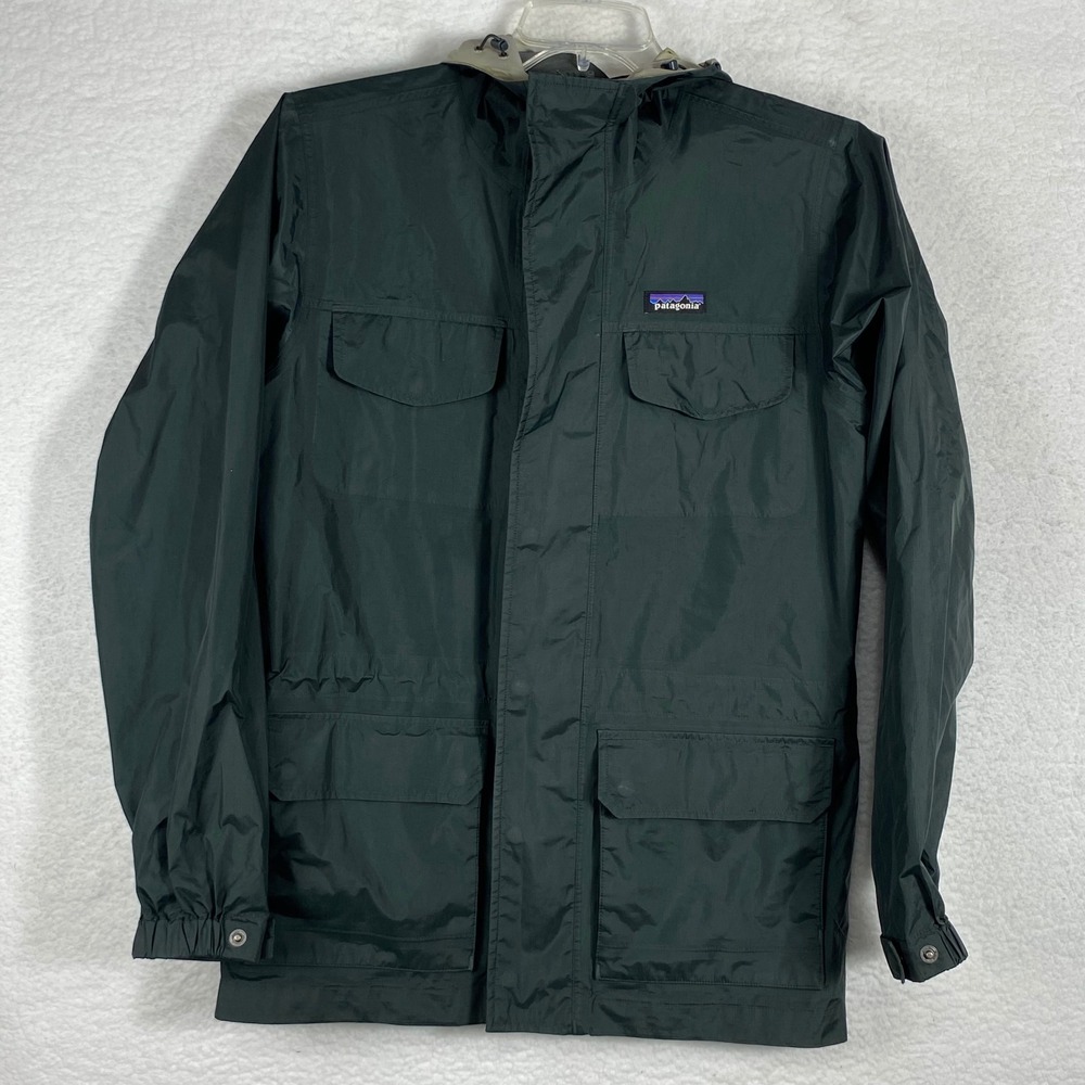 Patagonia H2No Green Ripstop Waterproof Hooded Rain Jacket Mens Small